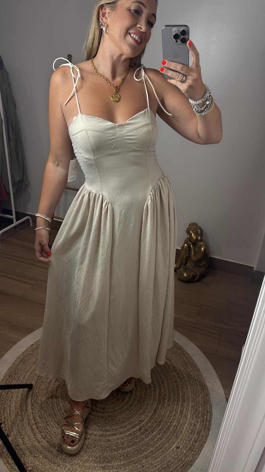 Vestido Nicole beige