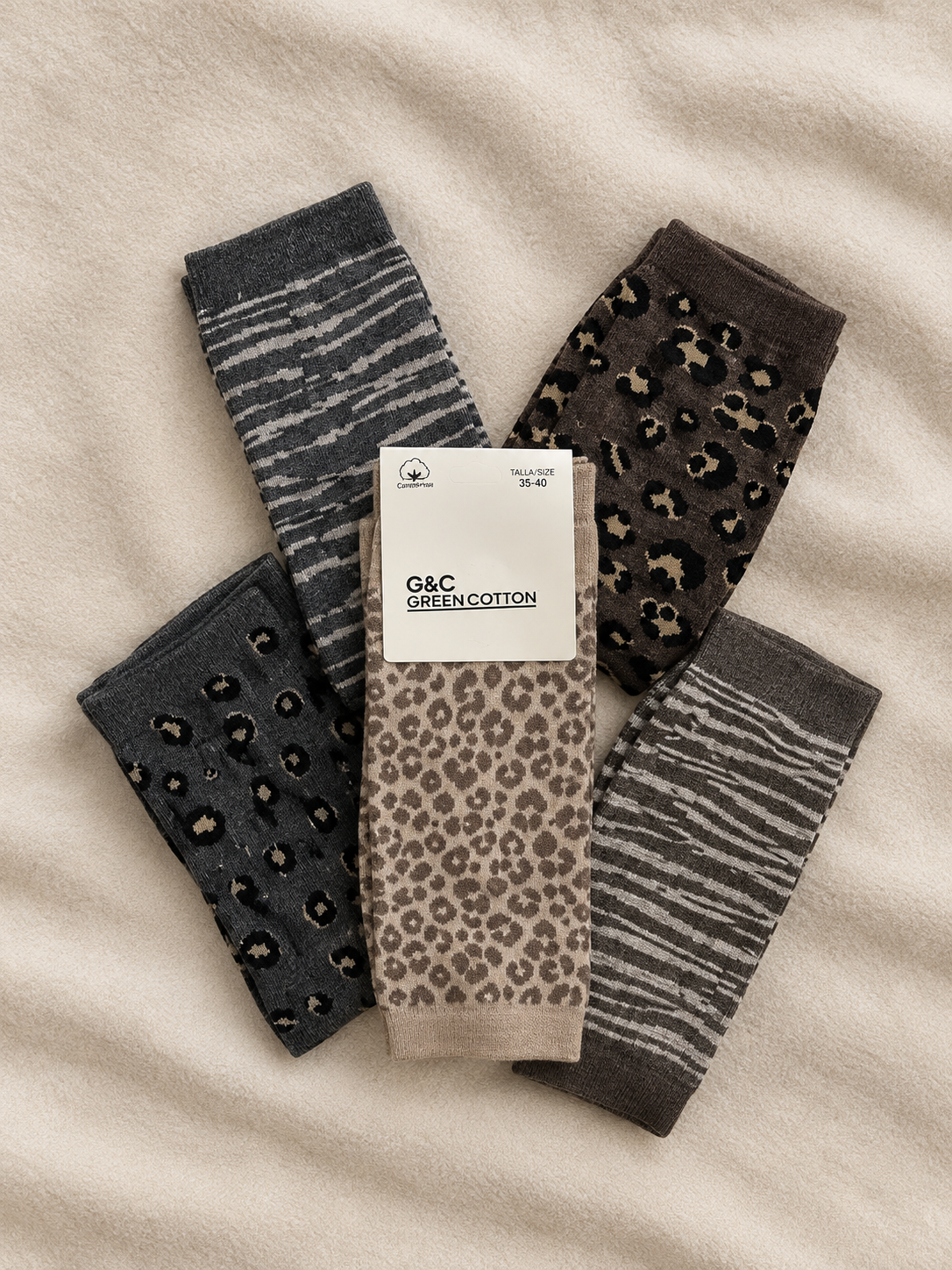 Calcetín animal print