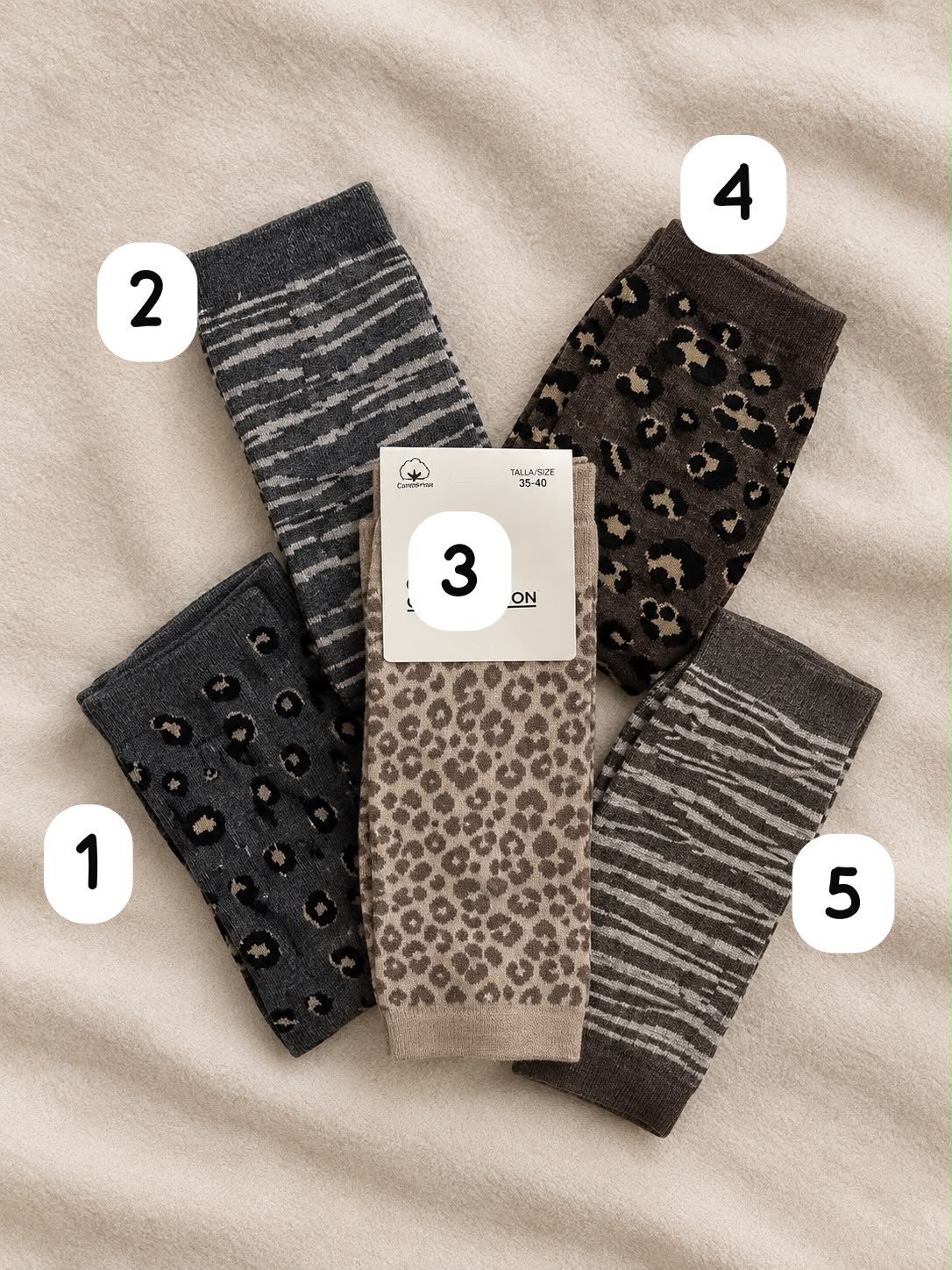 Calcetín animal print